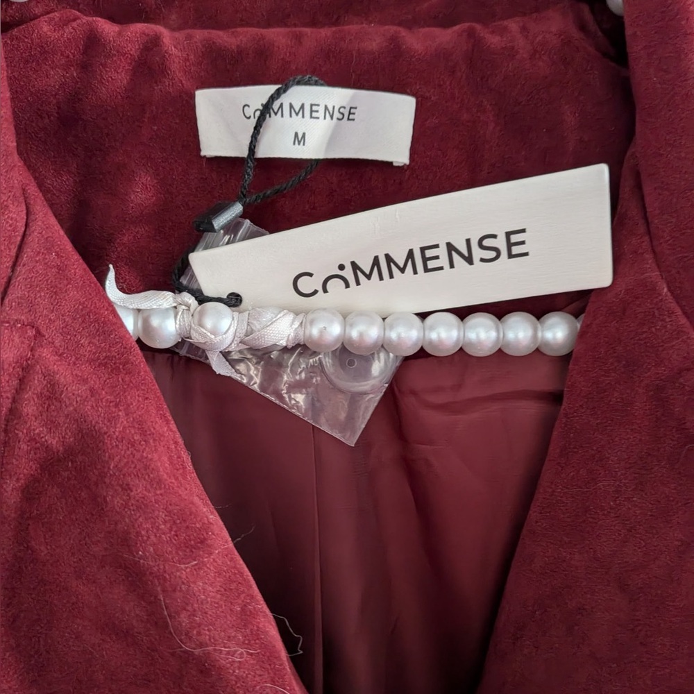 Commense Belted Double-Breasted Suede Effect Long Trench Coat - Picture 14 of 16